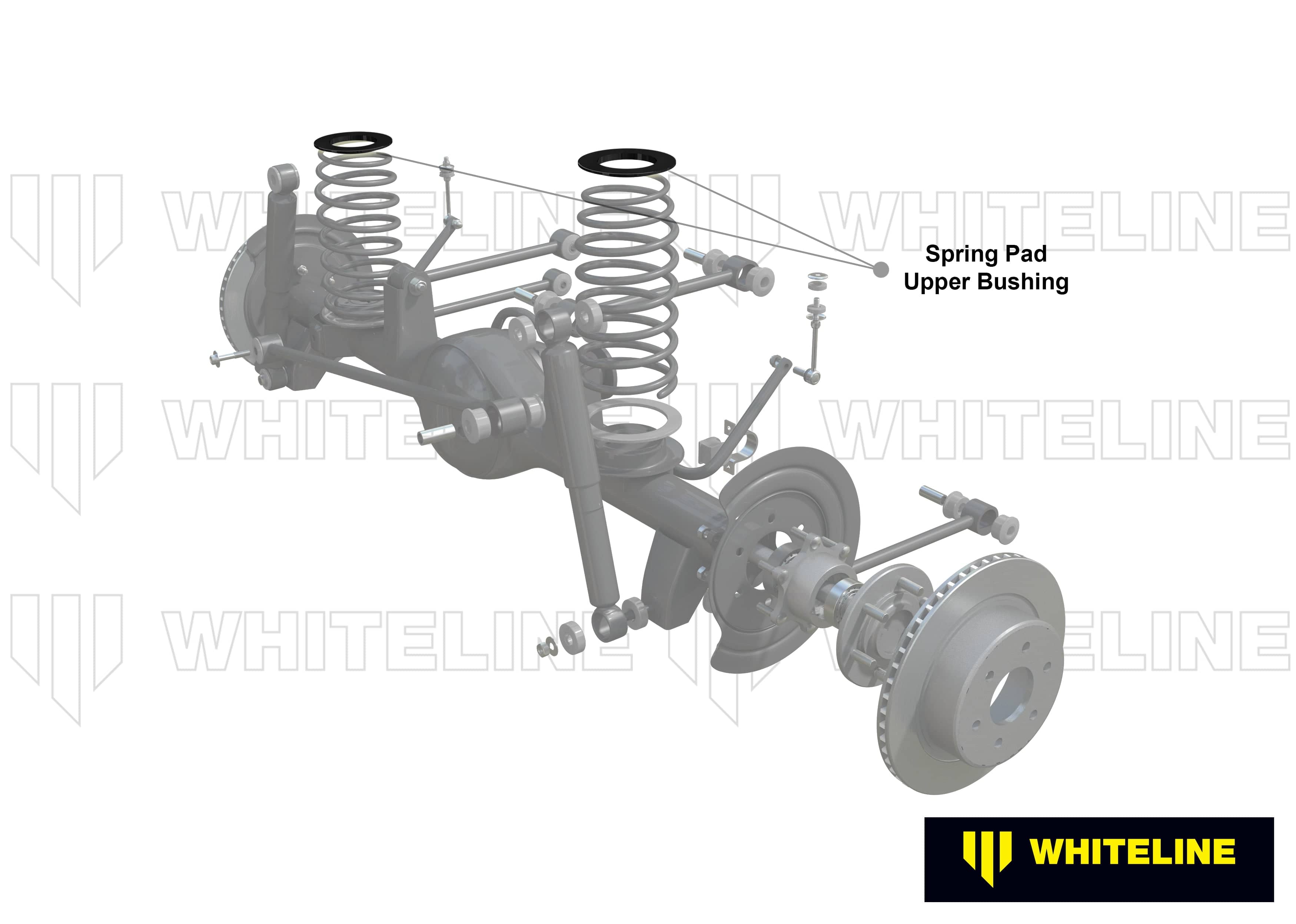 Whiteline 40 x 20 x 10 cm / OD=180, ID=140, H=30mm Rear Coil Spring Pad - Upper Bushing Kit to Suit Nissan Patrol GQ, GU and Ford Maverick DA SR