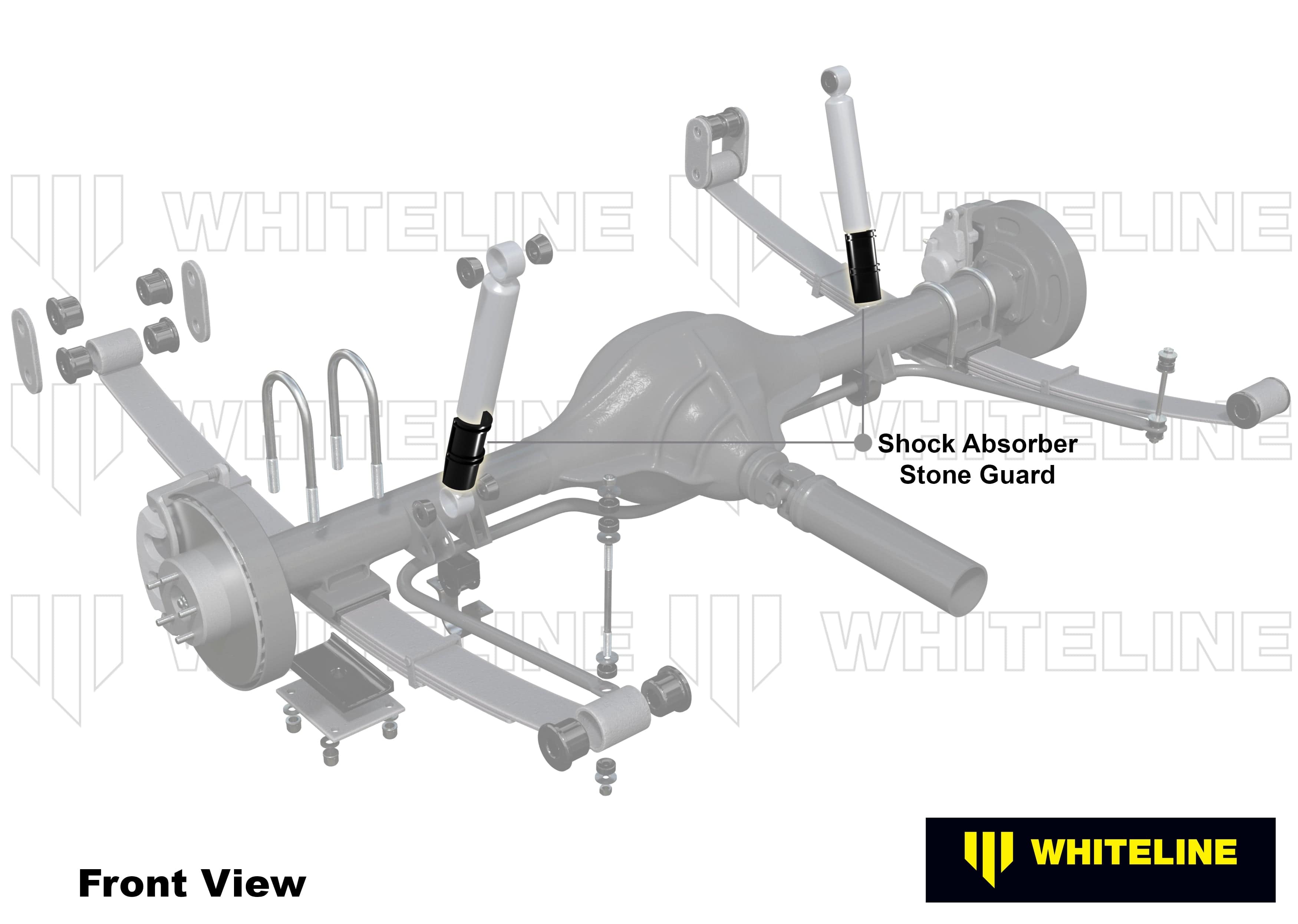 Whiteline 40 x 20 x 10 cm Universal Shock Absorber - Stone Guard Kit to Suit All 4x4 Applications SR