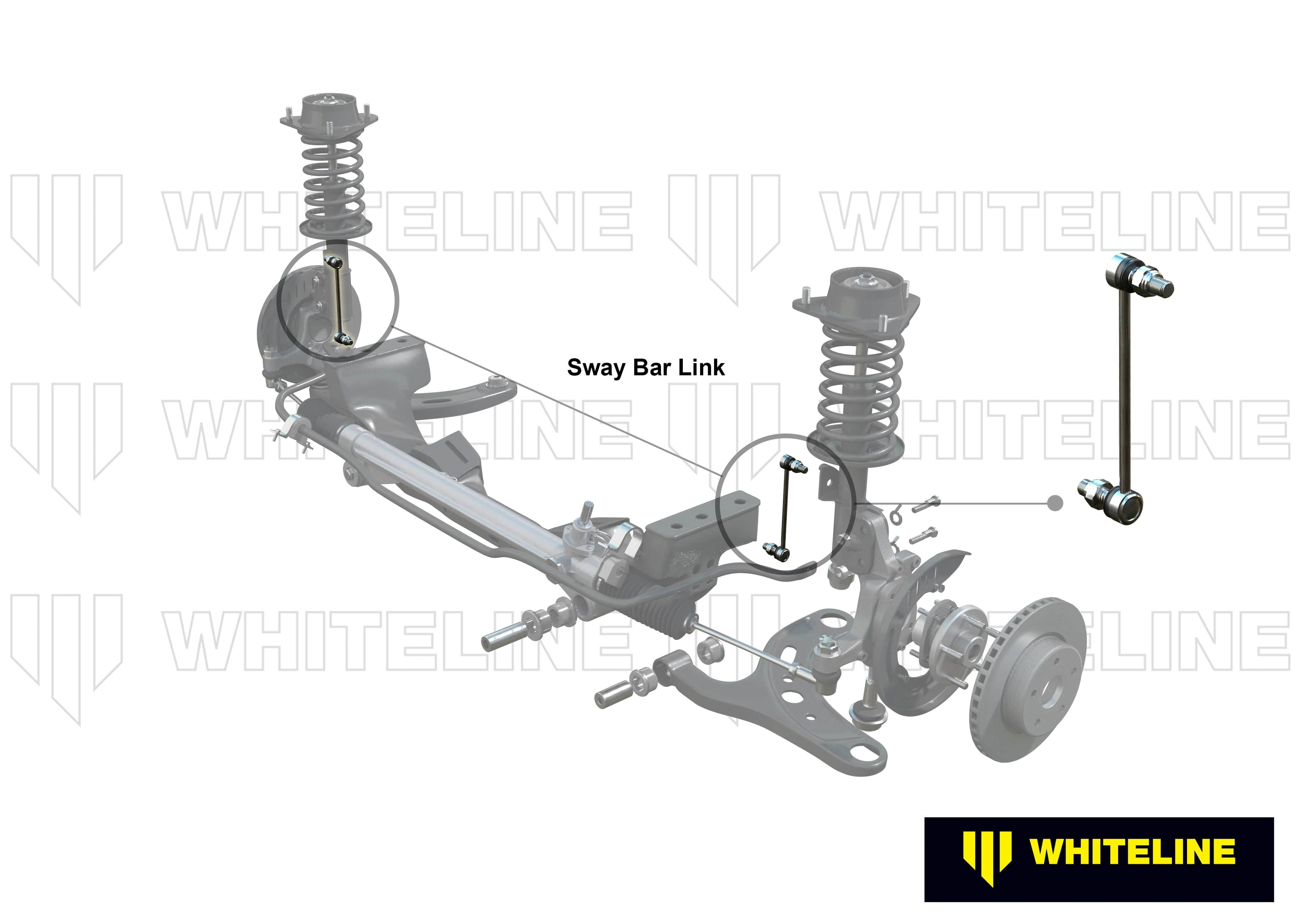 Whiteline 5 x 12 x 42 cm / 243mm - horizontal 180deg opposed ball joints Front Sway Bar Link to Suit Hyundai I30 and Kia Cerato SR