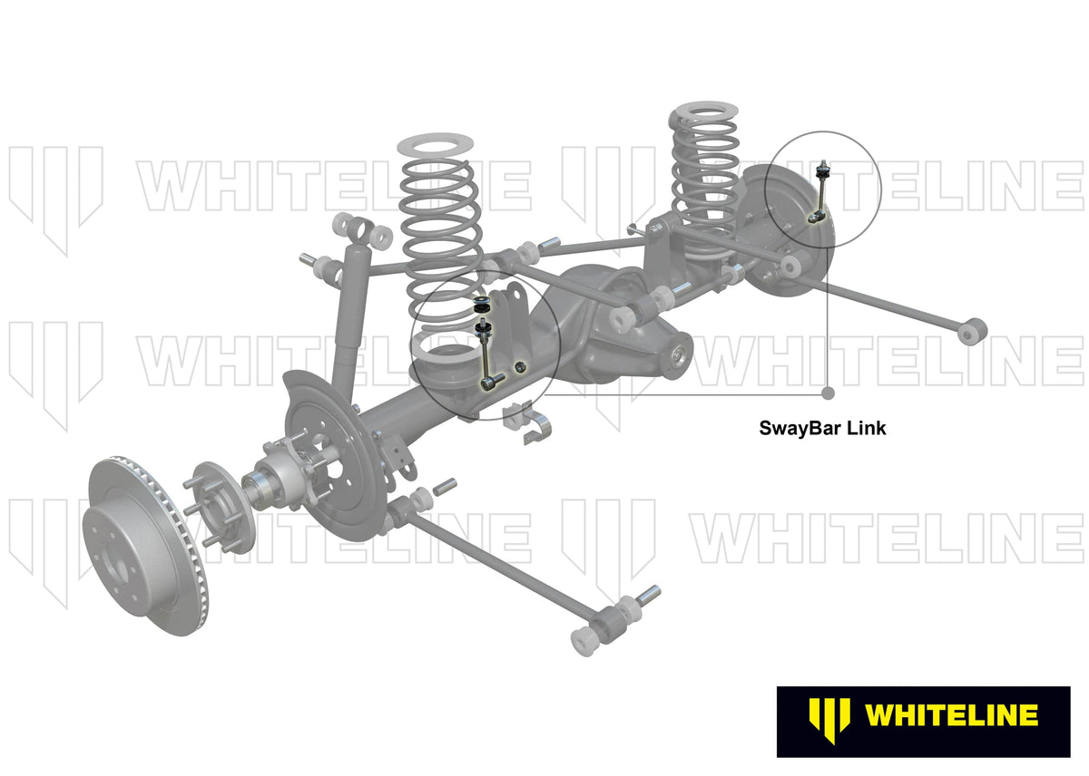 Whiteline 7 x 14 x 20 cm / Adjustable extra heavy duty - quick disconnect - left hand side - suits lifted models 50 - 200mm Rear Sway Bar Link to Suit Jeep Gladiator and Nissan Navara D23, Patrol GU SR