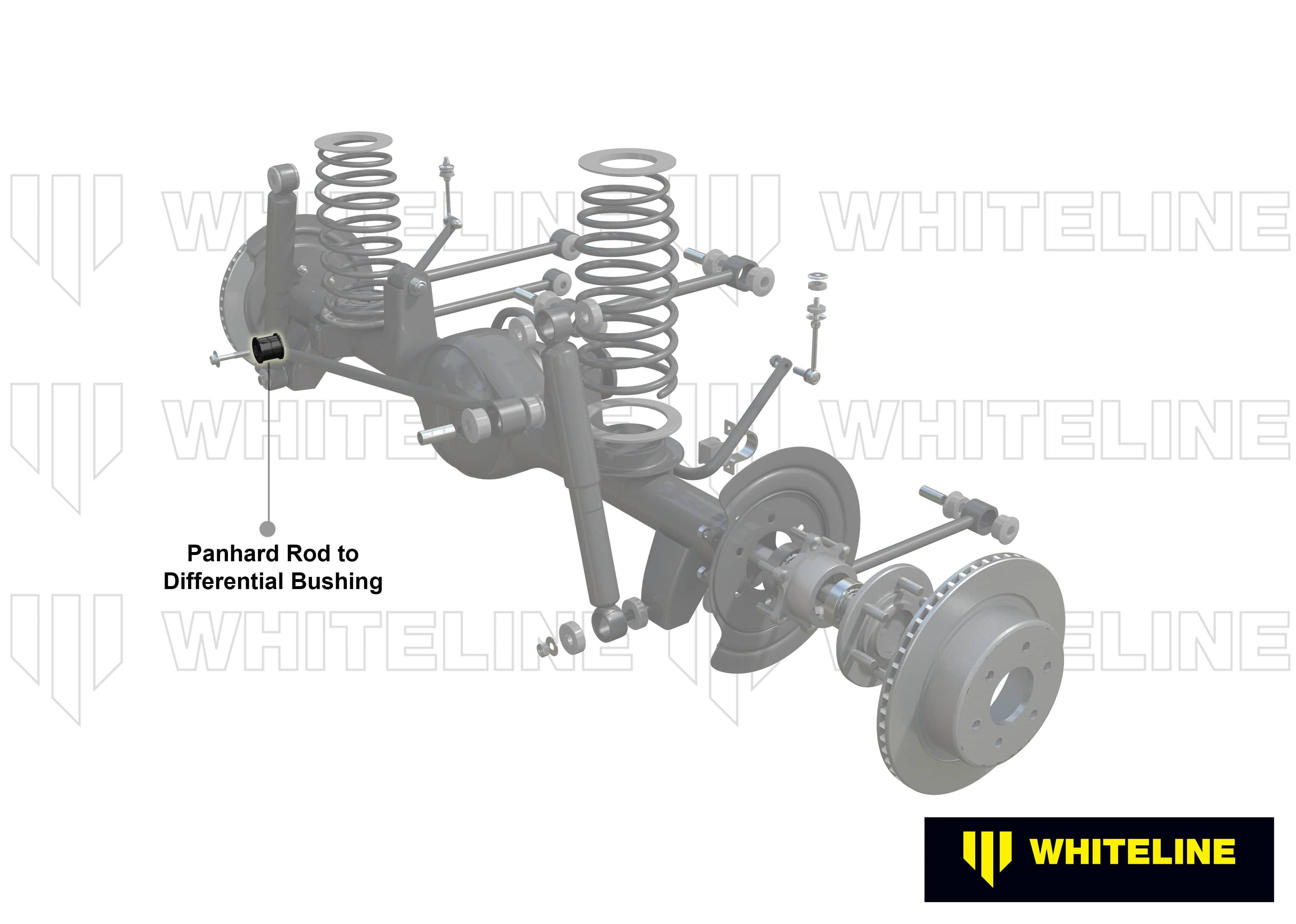 Whiteline 7 x 14 x 20 cm Front Panhard Rod - To Differential Bushing Kit to Suit Jeep Cherokee, Grand Cherokee and Wrangler SR