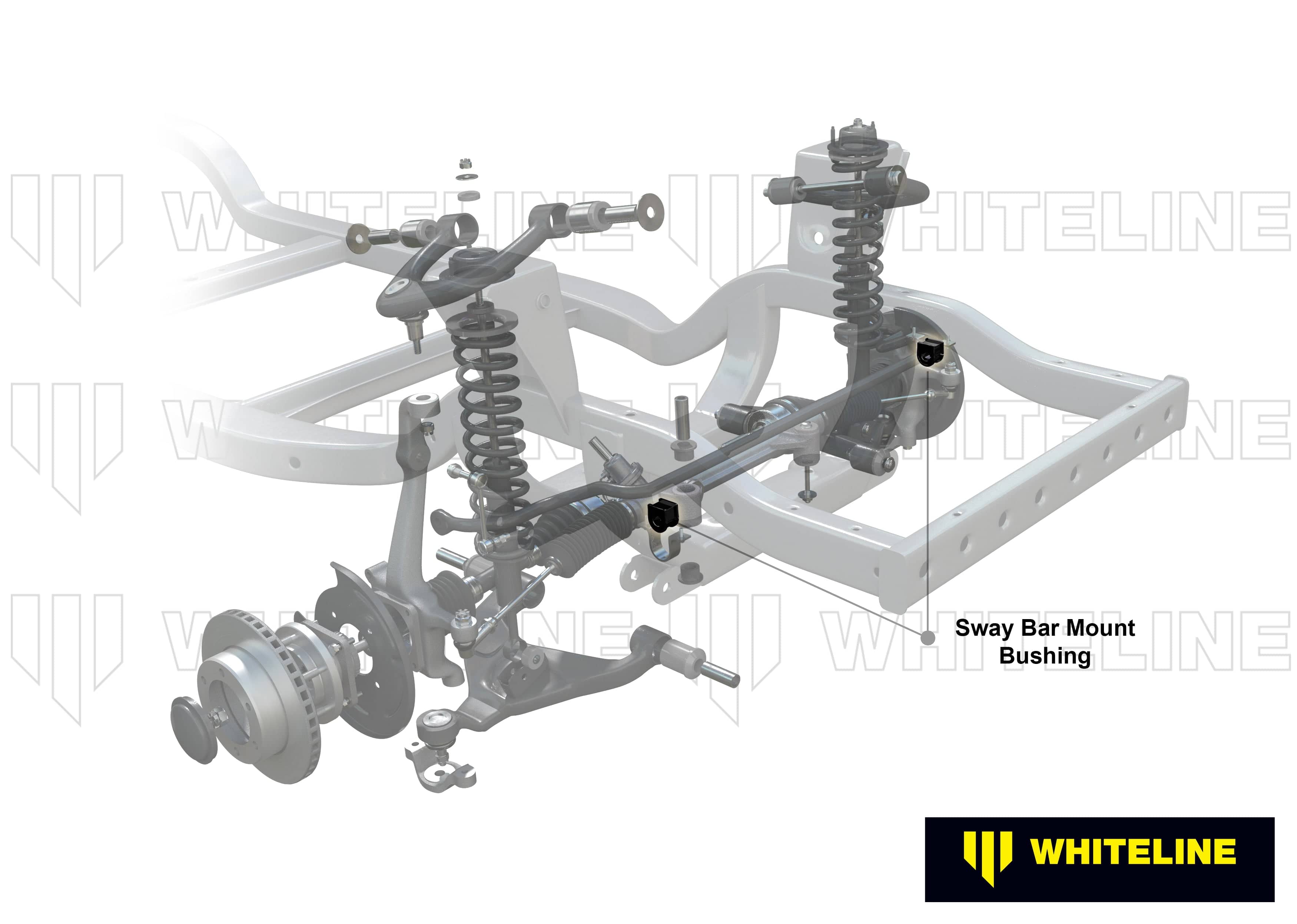 Whiteline 7 x 14 x 20 cm Front Sway Bar Mount - Bushing Kit 29mm to Suit Holden Colorado, Trailblazer and Isuzu MU-X SR