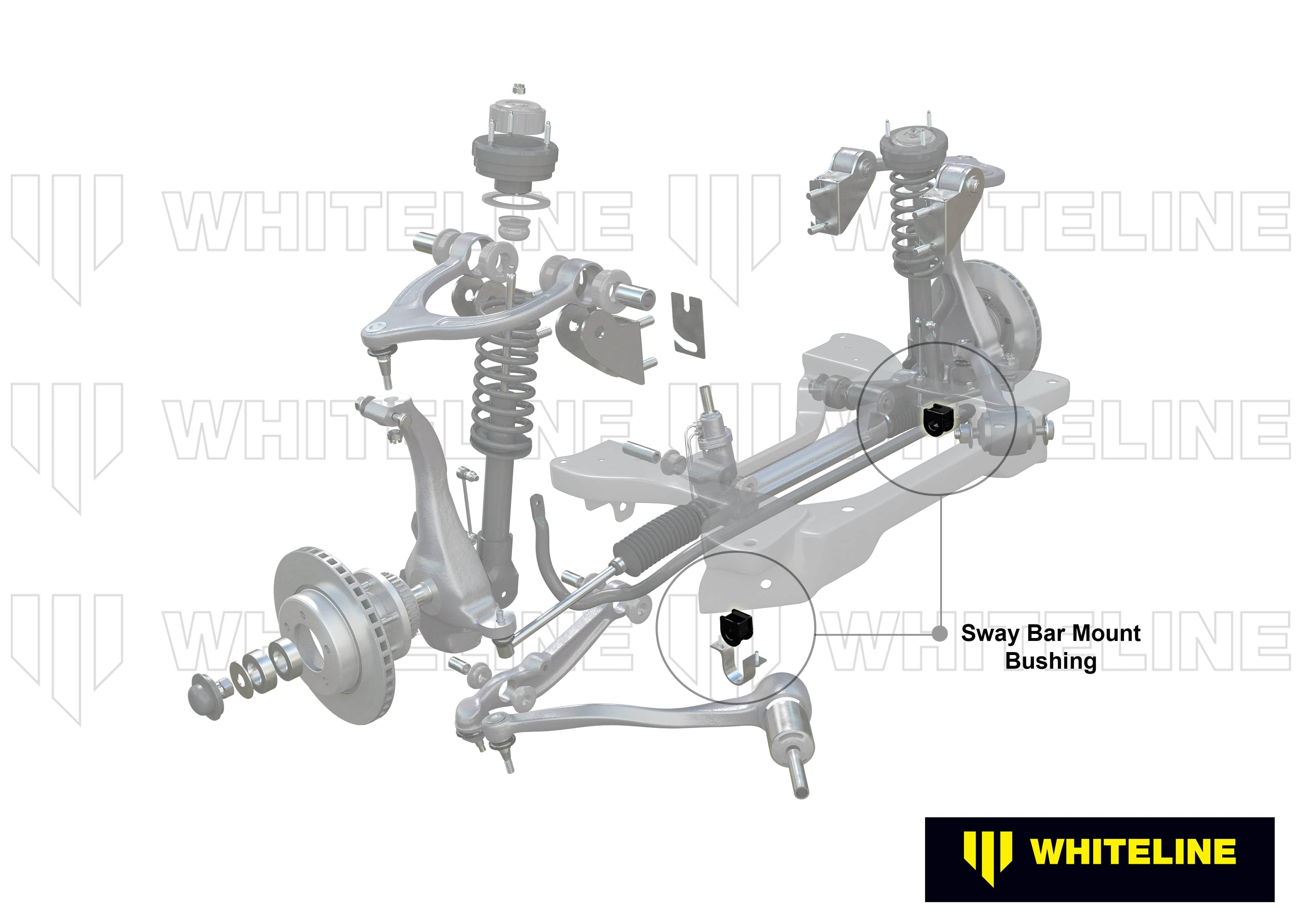 Whiteline 7 x 14 x 20 cm Front Sway Bar Mount - Bushing Kit 30mm to Suit Chrysler 300C and Dodge Challenger, Charger SR