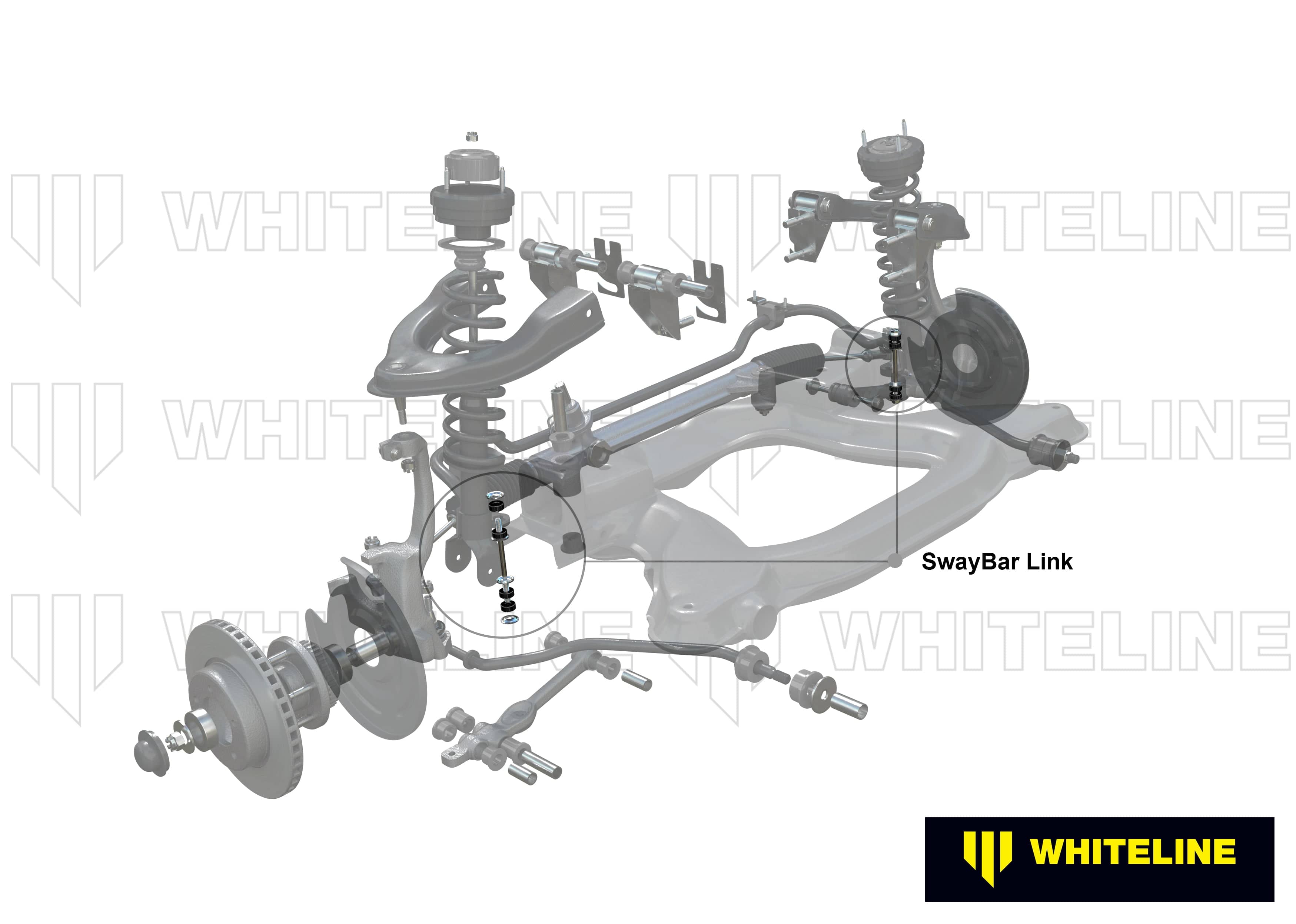 Whiteline 7 x 14 x 20 cm / OD=25, ID=9, L=16.5mm, locator OD=13mm Front Sway Bar Link - Bushing Kit to Suit Ford Ranger PJ, PK and Mazda BT-50 UN 2wd/4wd SR