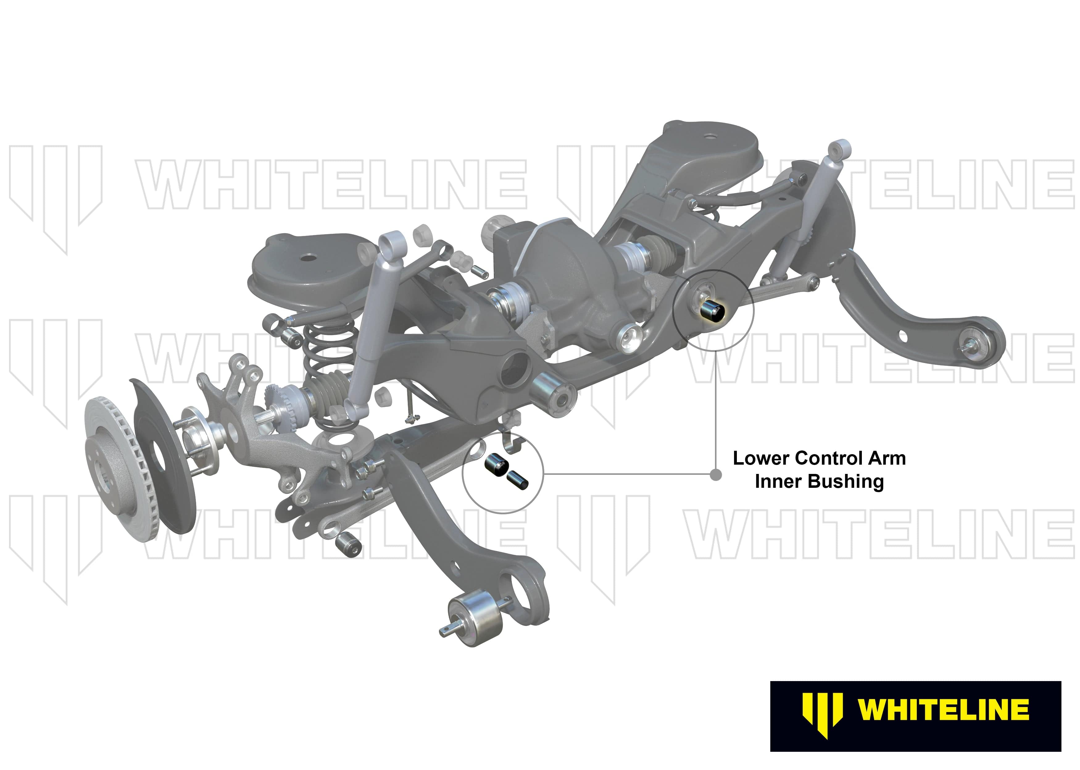 Whiteline 7 x 14 x 20 cm Rear Control Arm - Bushing Kit to Suit Ford Falcon/Fairlane BA-FGX, Territory SX-SZ and FPV SR