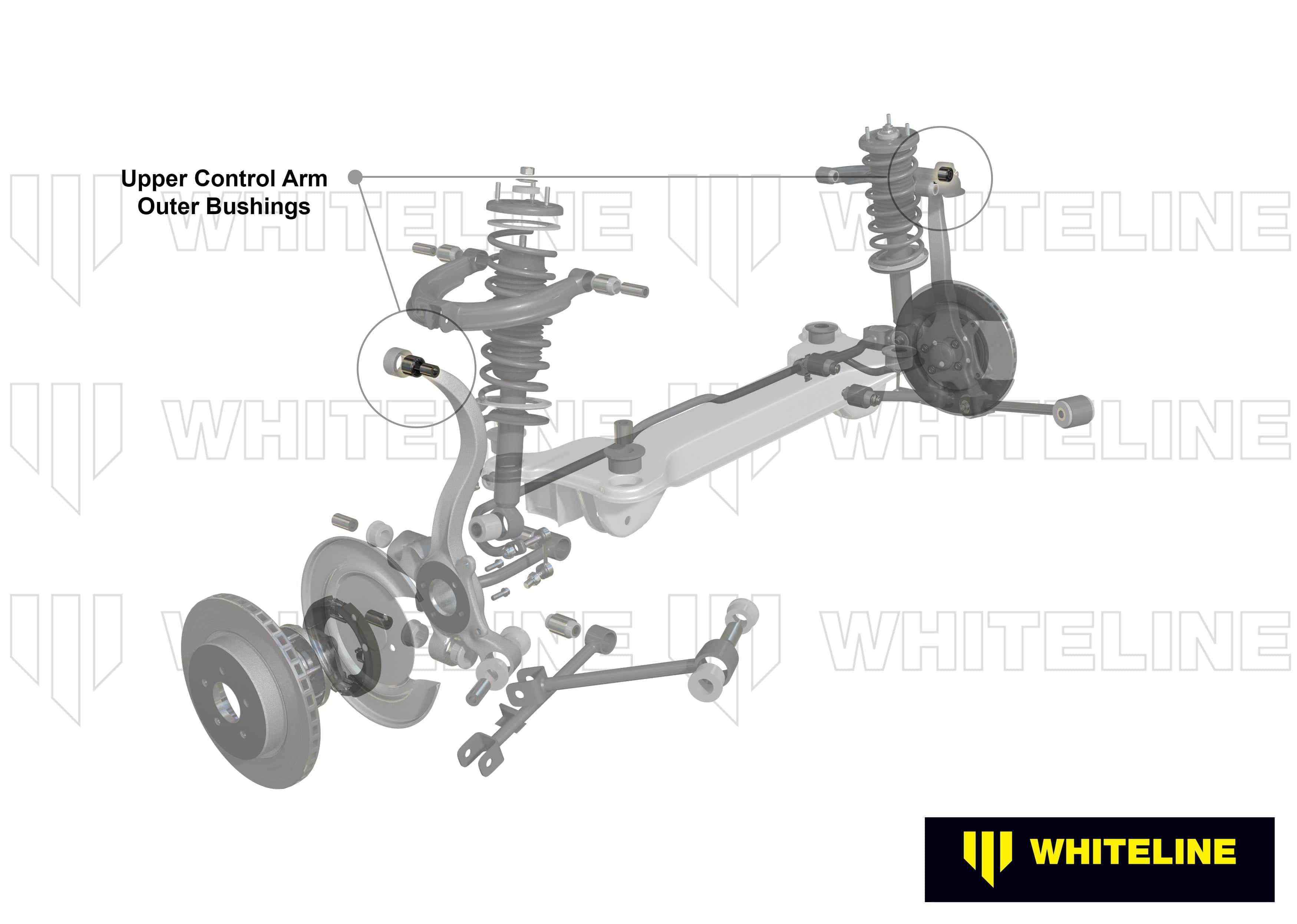 Whiteline 7 x 14 x 20 cm Rear Control Arm - Bushing Kit to Suit Hyundai Sonata, Kia Optima and Mitsubishi Magna SR