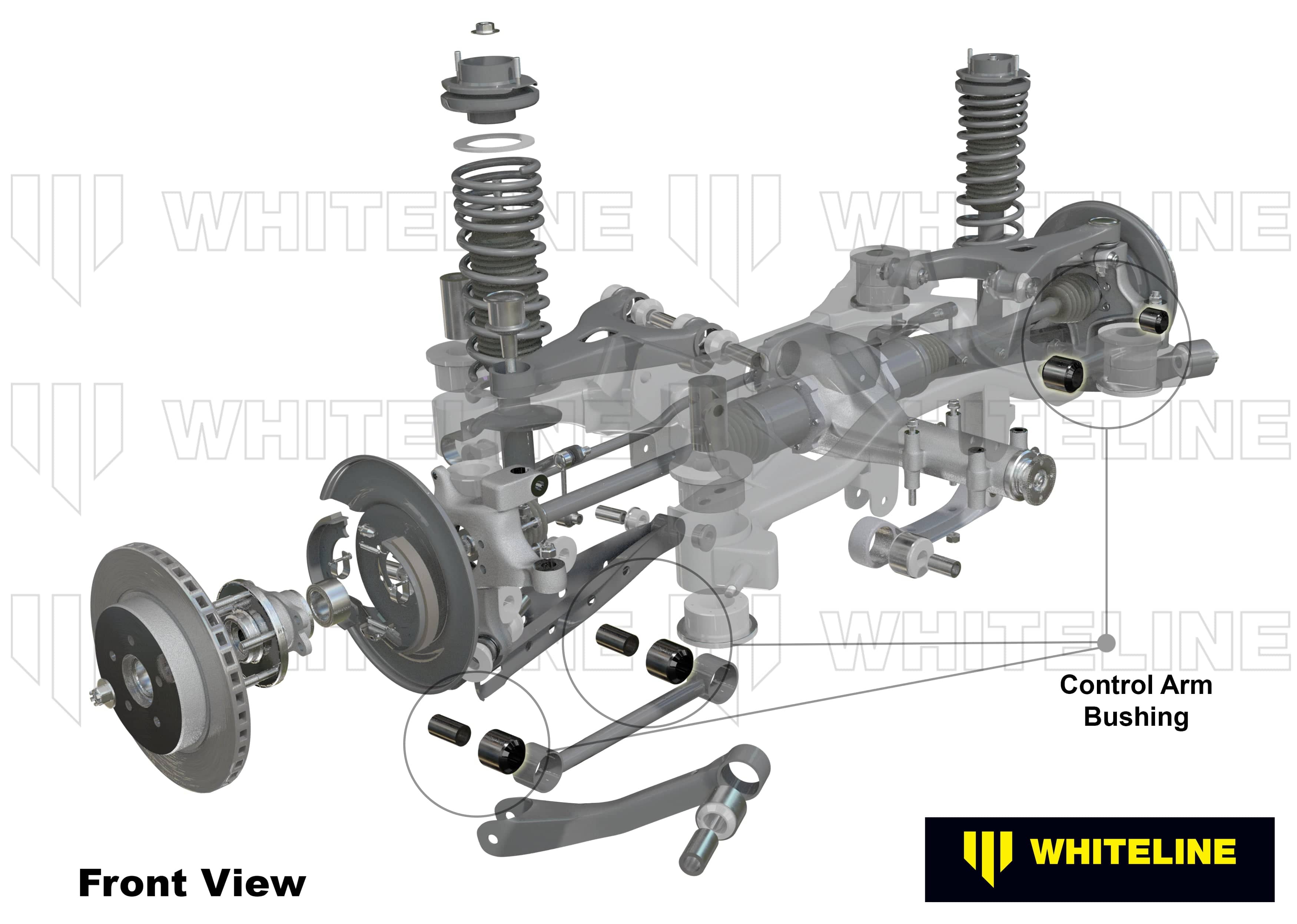 Whiteline 7 x 14 x 20 cm Rear Control Arm Lower Front - Bushing Kit to Suit Subaru Liberty and Outback SR