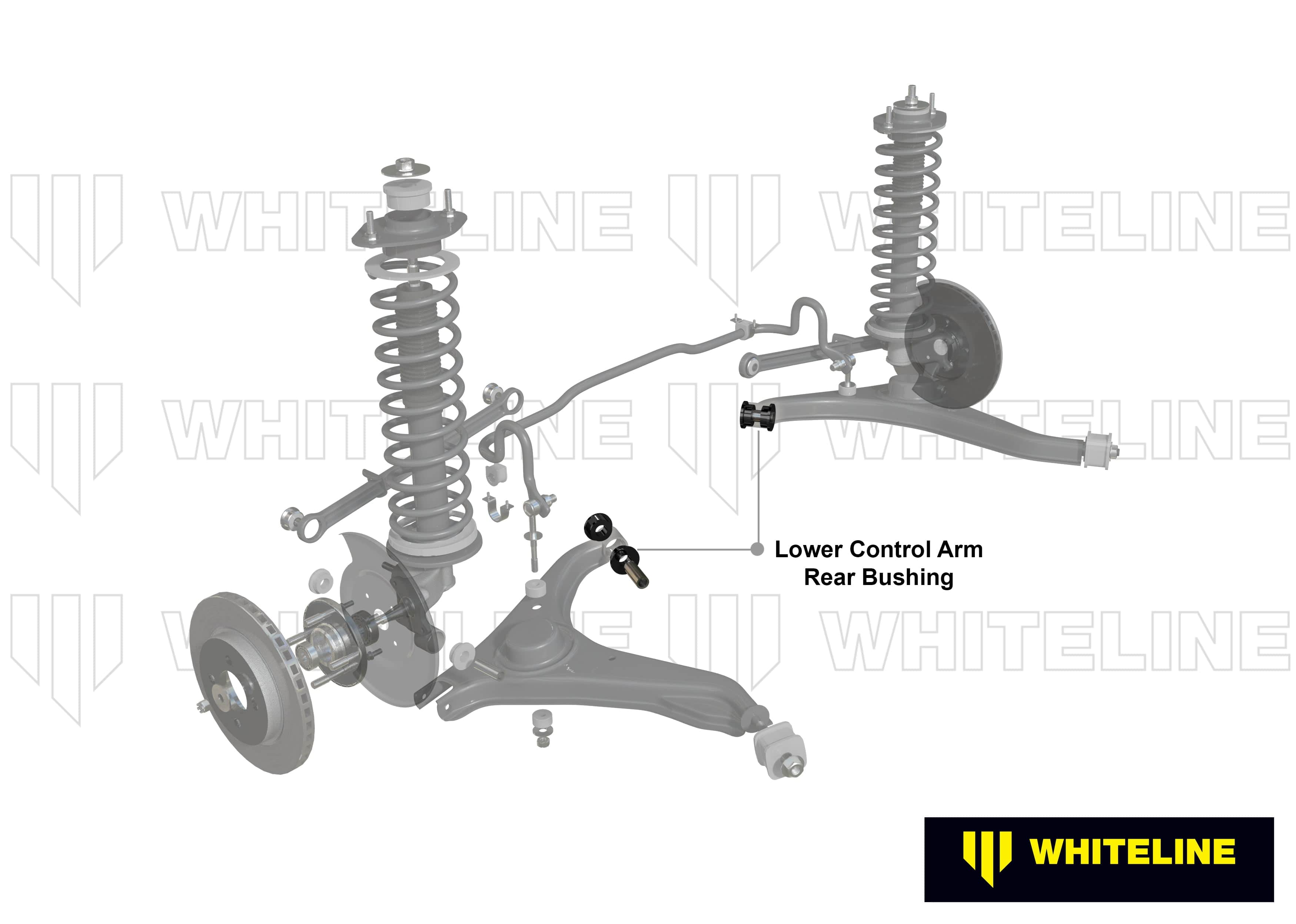 Whiteline 7 x 14 x 20 cm Rear Control Arm Lower - Inner Rear Bushing Kit to Suit Holden Barina, Suzuki Cultus and Swift SR