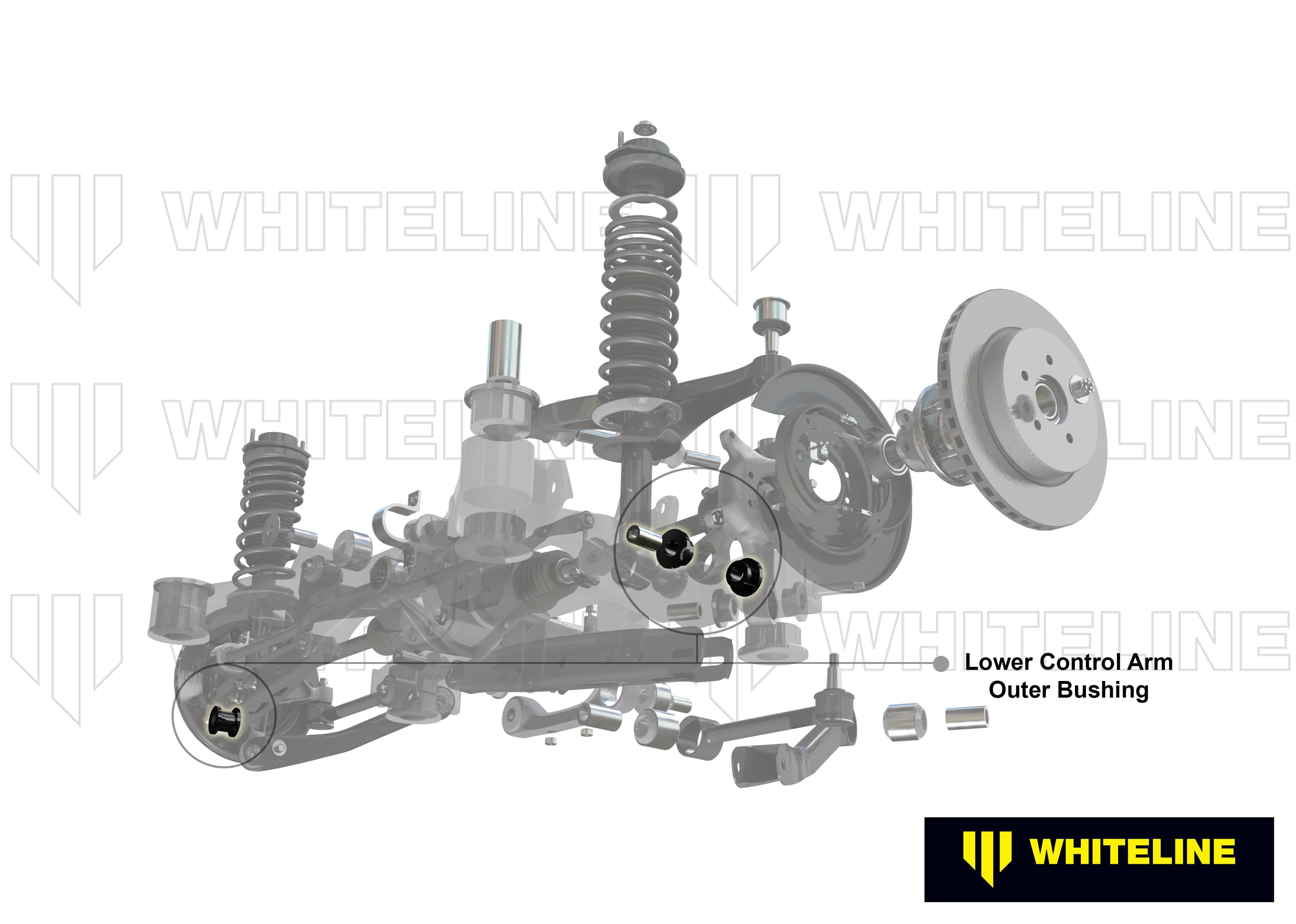 Whiteline 7 x 14 x 20 cm Rear Control Arm Lower Rear - Outer Bushing Kit to Suit Holden Captiva CG SR