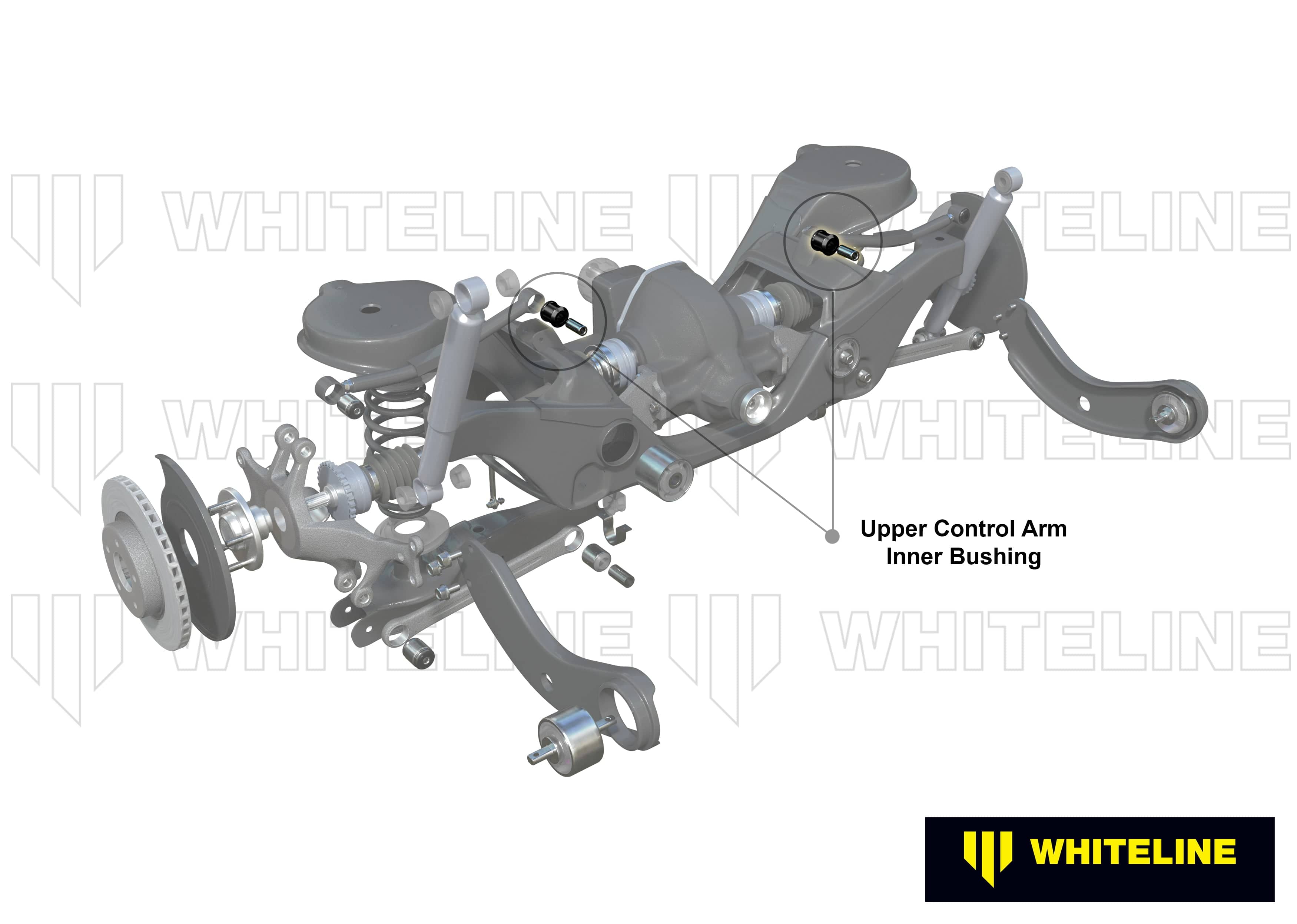 Whiteline 7 x 14 x 20 cm Rear Control Arm Upper - Inner Bushing Kit to Suit Audi, Seat, Skoda and Volkswagen PQ35 Fwd/Awd SR
