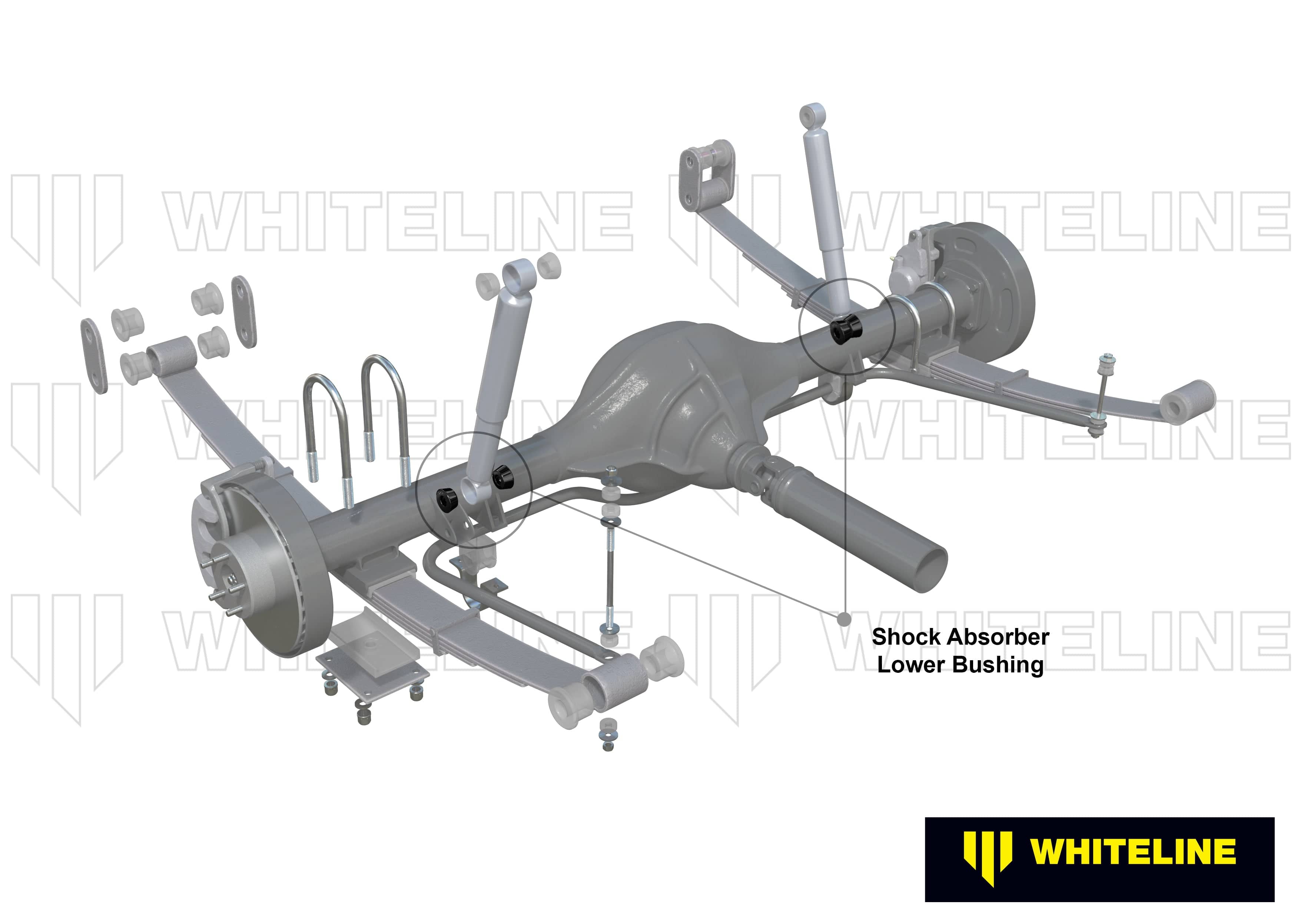 Whiteline 7 x 14 x 20 cm Rear Shock Absorber - Lower Bushing Kit to Suit Nissan Navara D40 2wd/4wd SR