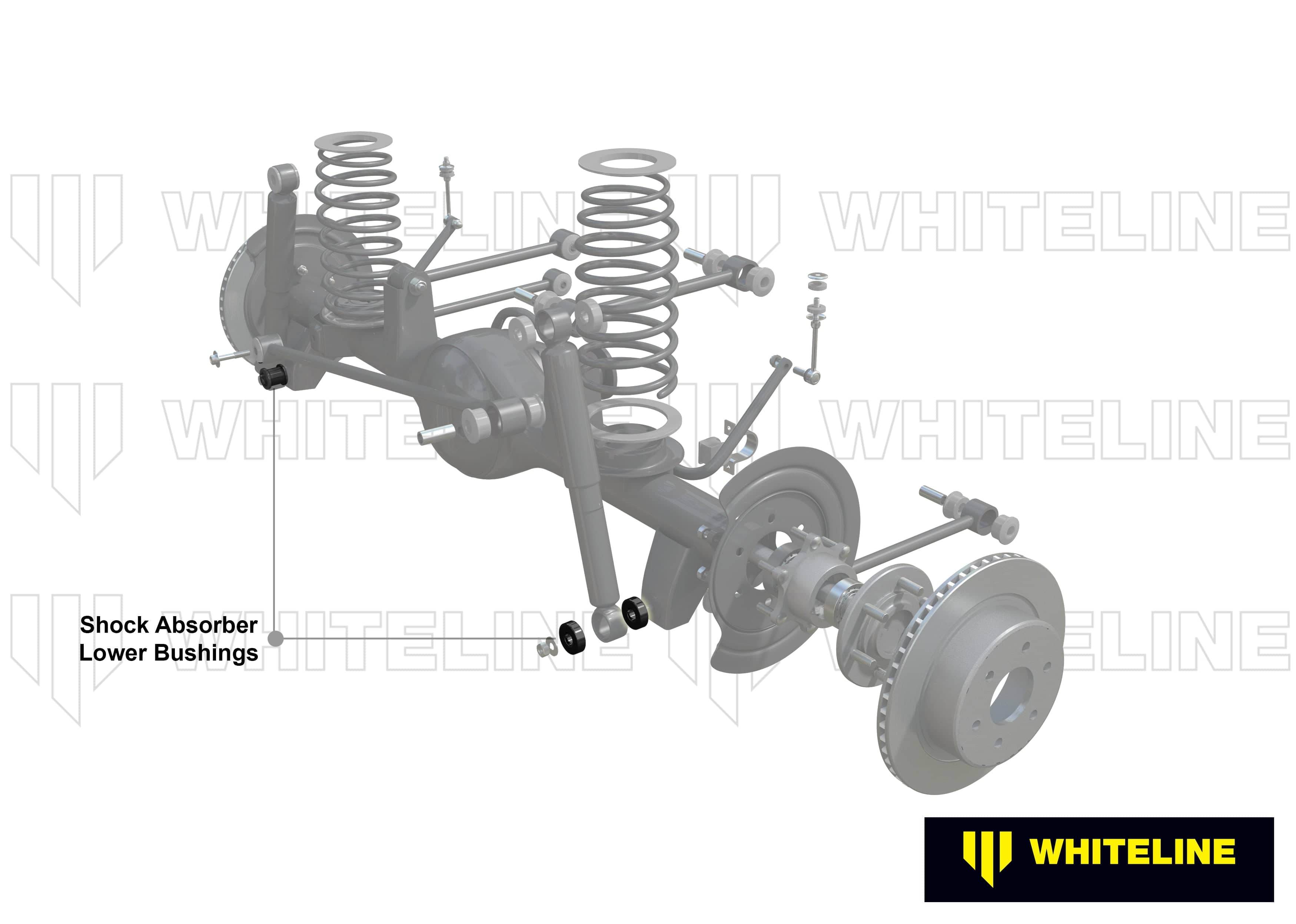 Whiteline 7 x 14 x 20 cm Rear Shock Absorber - Lower Bushing Kit to Suit Nissan Patrol GQ and Ford Maverick DA SR