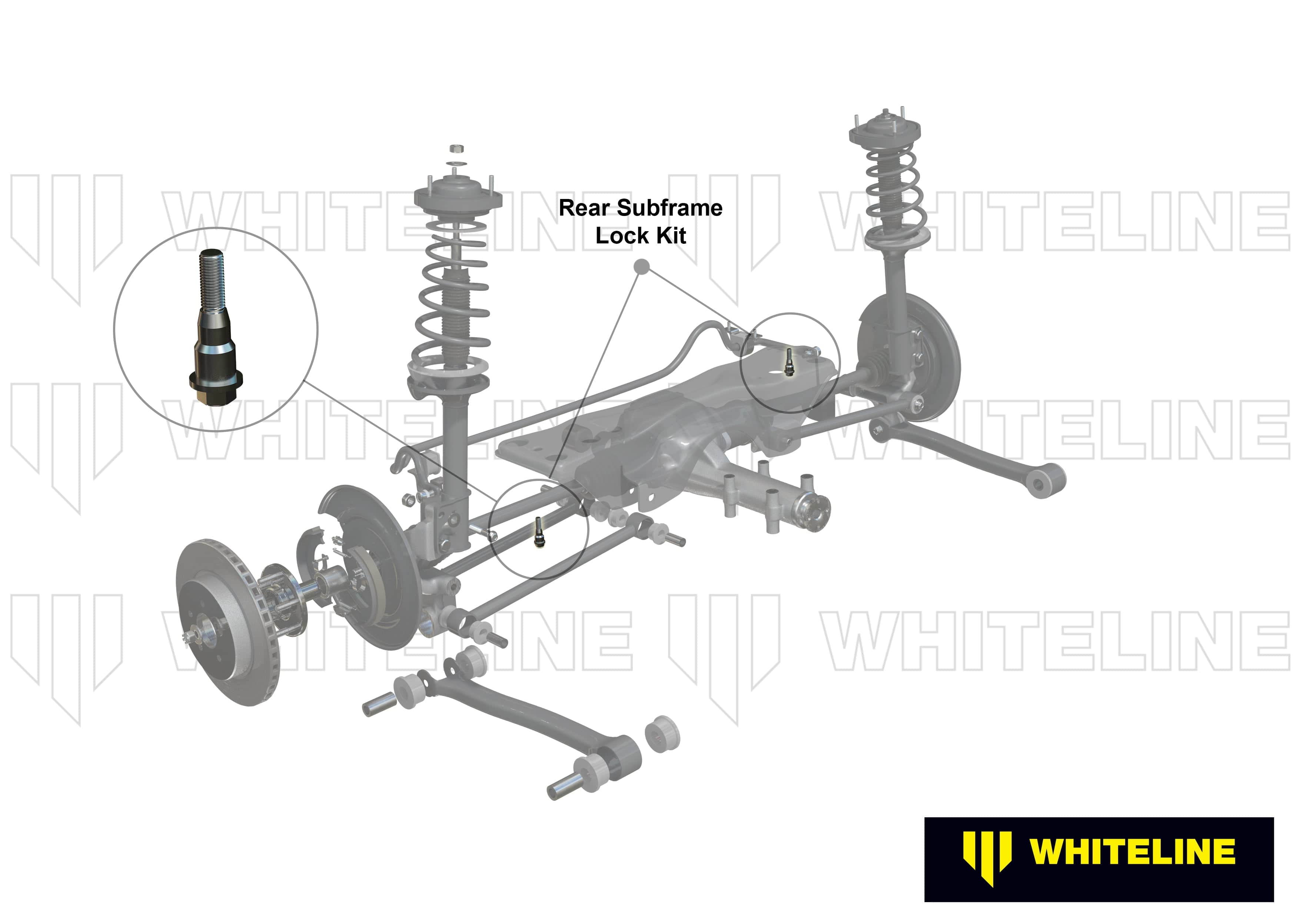 Whiteline 7 x 14 x 20 cm Rear Subframe - Lock Kit to Suit Subaru Forester SF, SG and Impreza GC, GD incl WRX/STi SR