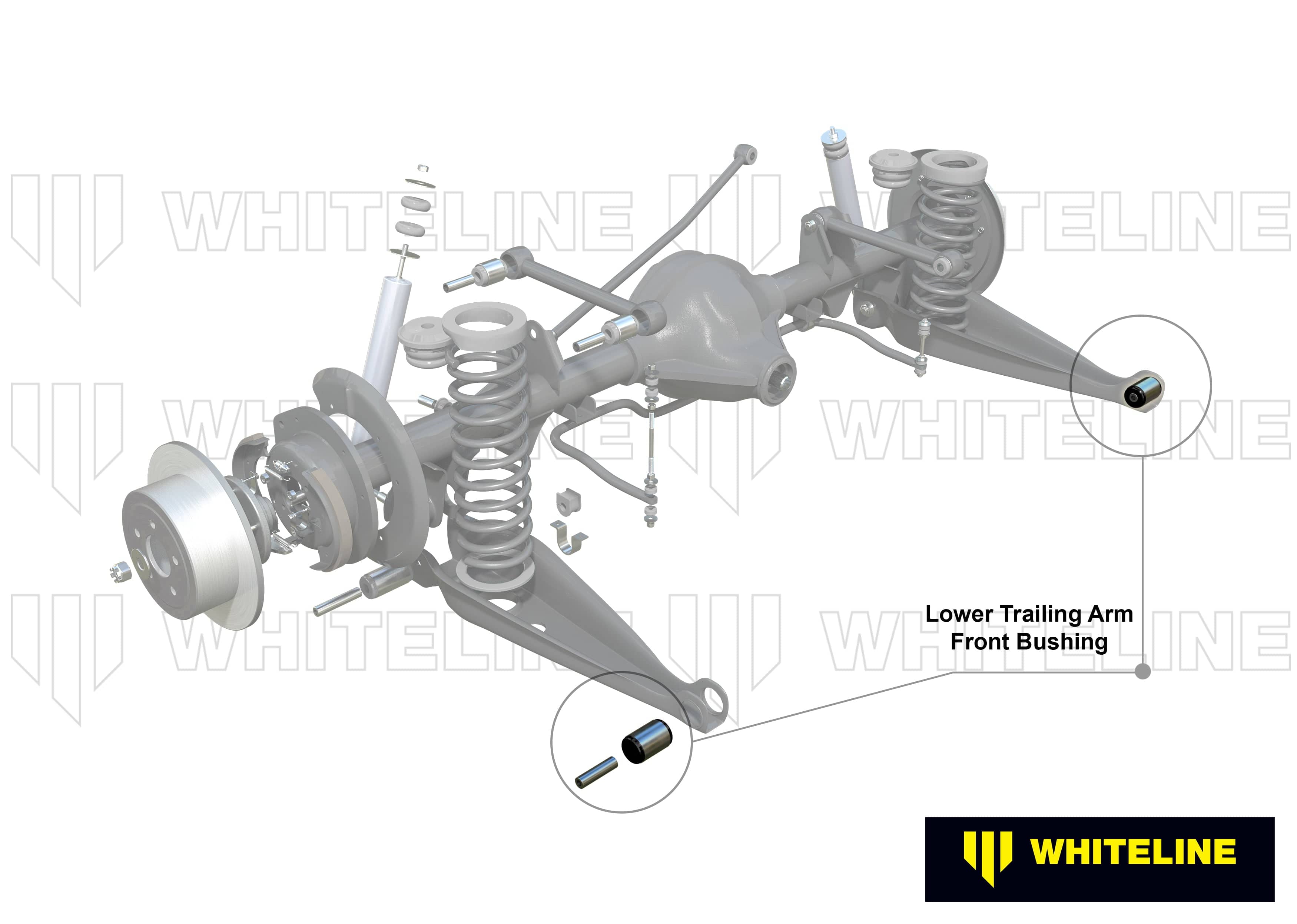 Whiteline 7 x 14 x 20 cm Rear Trailing Arm Lower - Front Bushing Kit to Suit Holden Commodore VB-VS and HSV SR