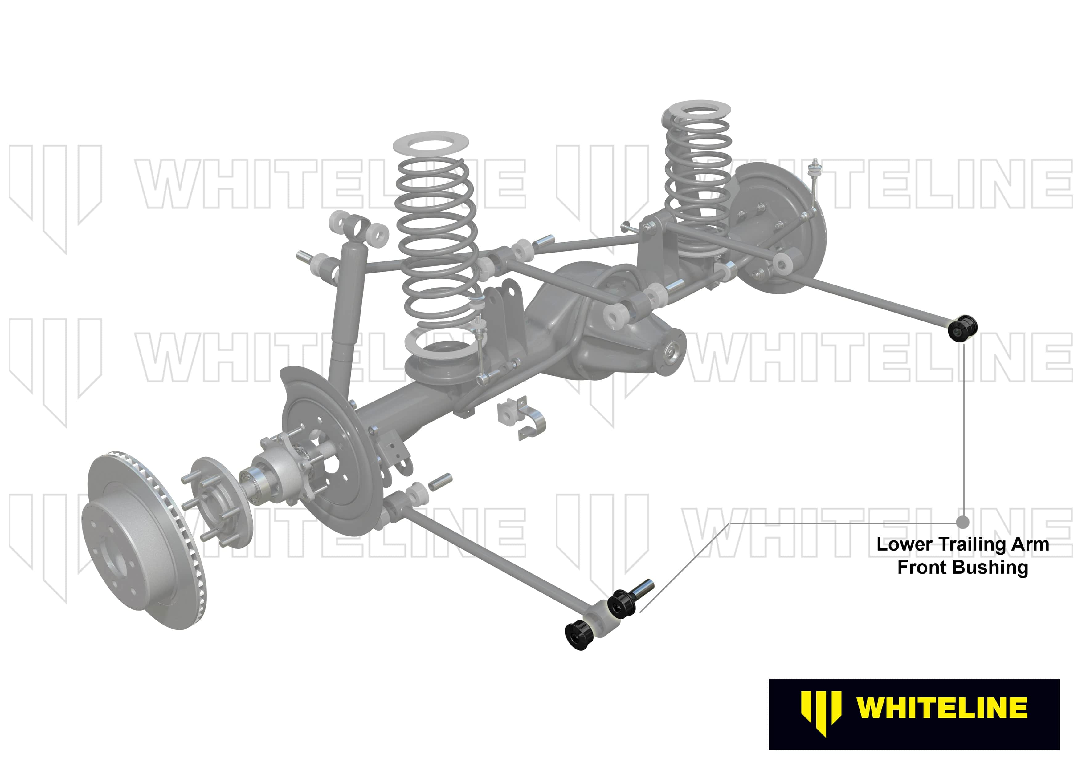 Whiteline 7 x 14 x 20 cm Rear Trailing Arm Lower - Front Bushing Kit to Suit Mitsubishi Galant, Magna and Sigma SR