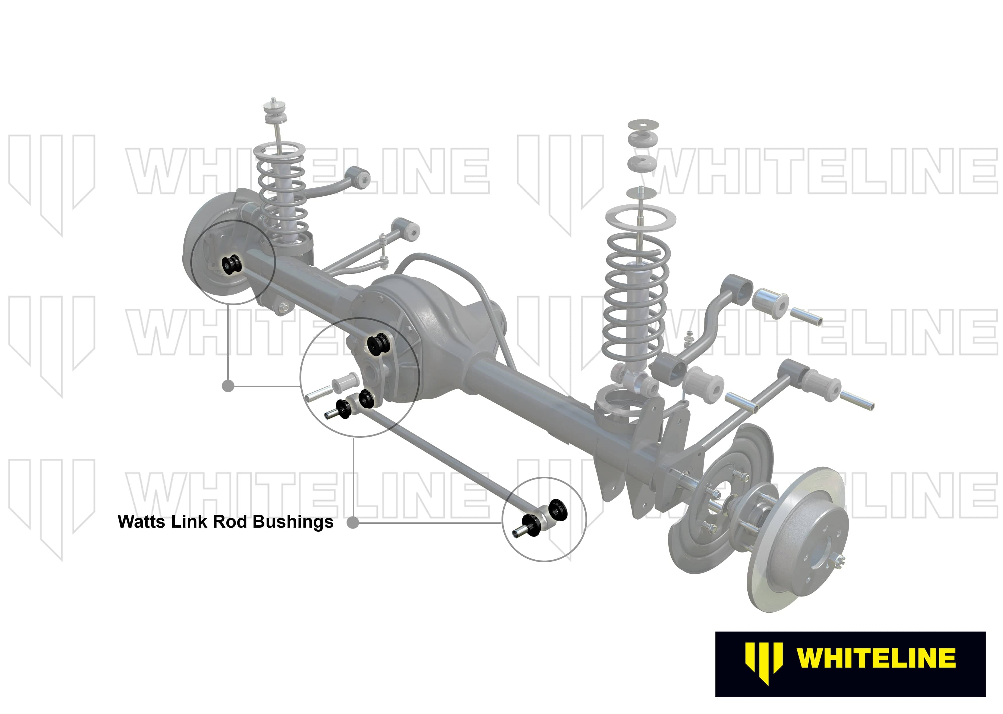 Whiteline 7 x 14 x 20 cm Rear Watts Link - Side Rods Bushing Kit to Suit Ford Falcon/Fairlane XE-AU SR