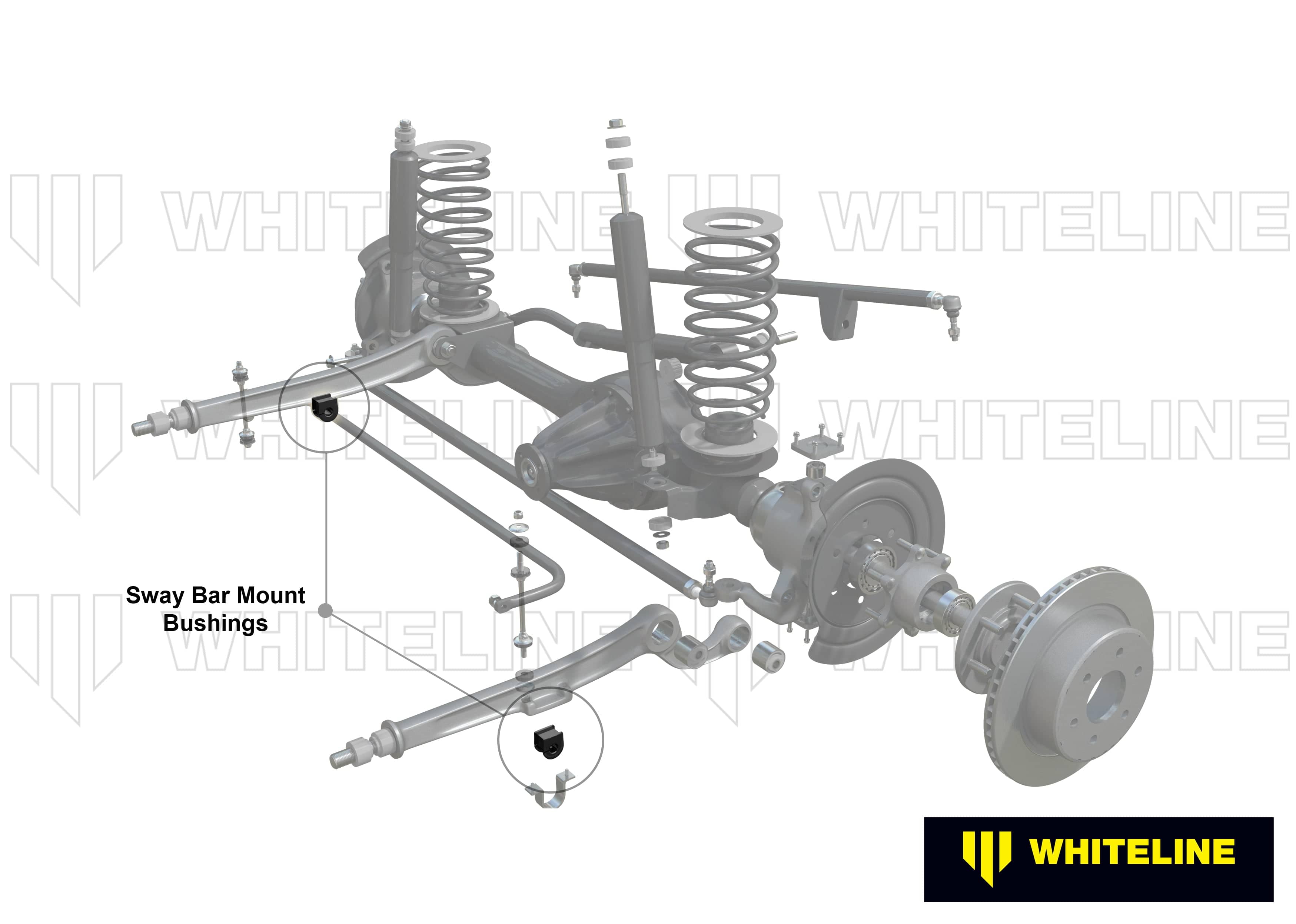 Whiteline 7 x 14 x 20 cm / Suits models 09/2001 - on - with ribbed saddle Front Sway Bar Mount - Bushing Kit 23mm to Suit Nissan Patrol GU and Pathfinder R50 SR