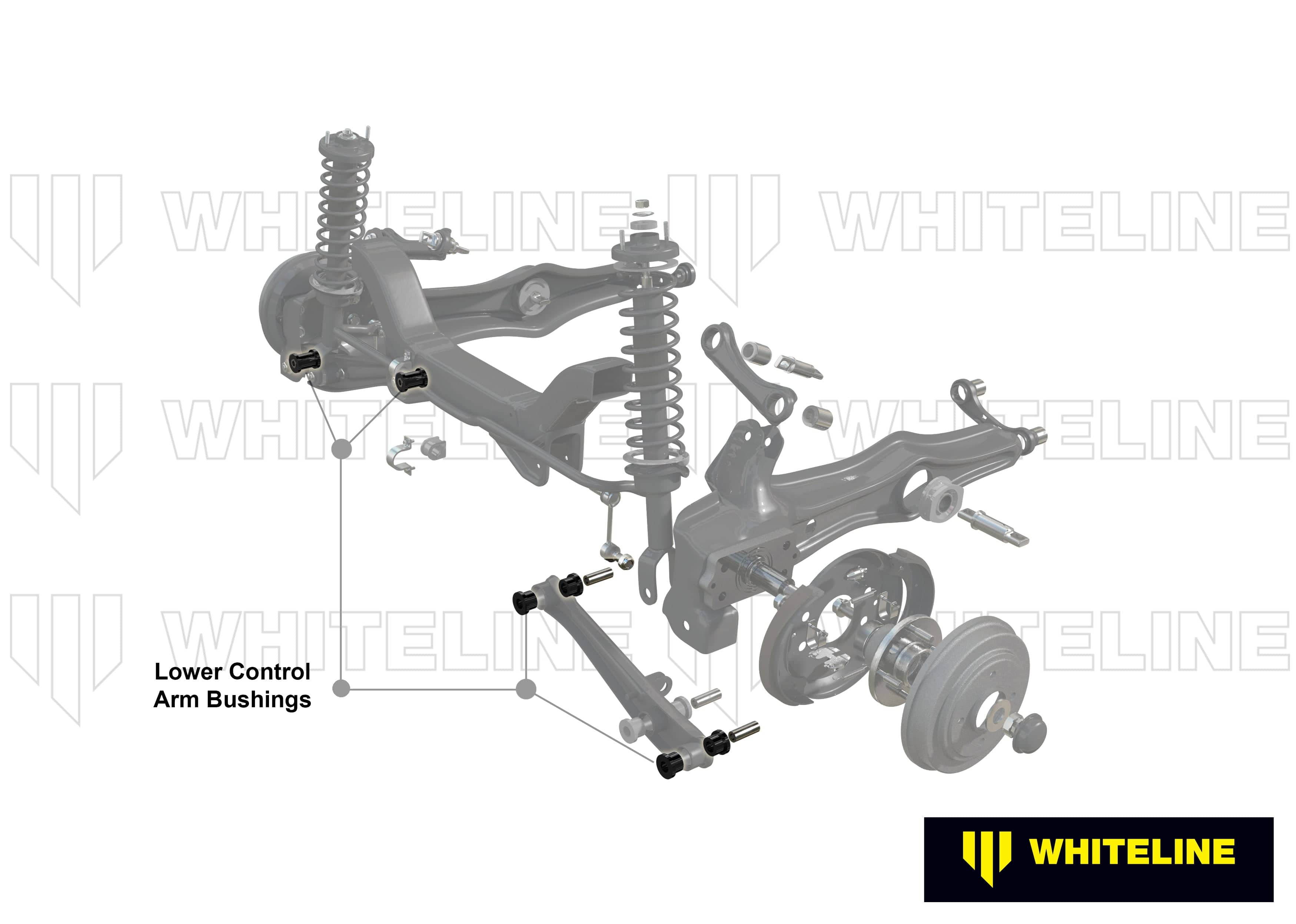 Whiteline 7 x 14 x 20 cm / Suits models with cast arm Rear Control Arm Lower Rear - Bushing Kit to Suit Honda Integra DA, DB SR