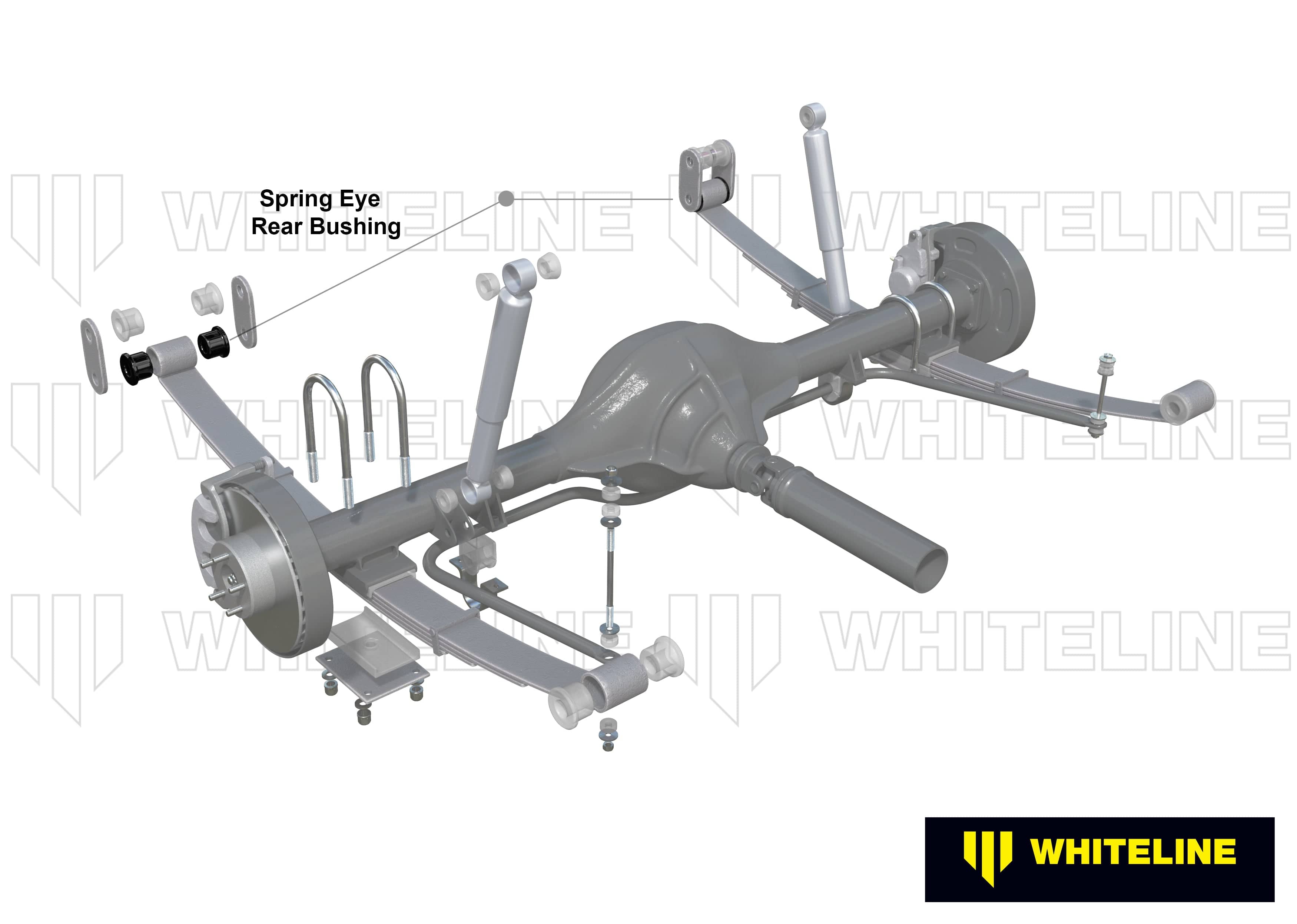 Whiteline 7 x 14 x 20 cm / Suits sedan and coupe models Rear Leaf Spring - Rear Eye Bushing Kit to Suit Mazda 808 FA3 and RX-3 SR