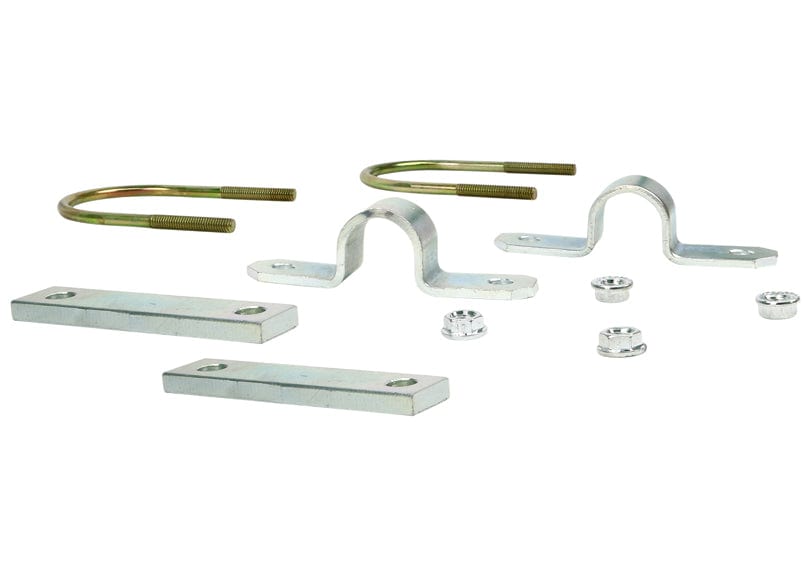 Whiteline 7 x 14 x 20 cm / U Bolt mounting kit - suits Ford 9" differential 95 x 130mm - measurement is distance between legs x length of legs Universal Sway Bar Mount - Saddle Kit U-Bolt Style to suit Ford 9" Diff 95x130mm SR