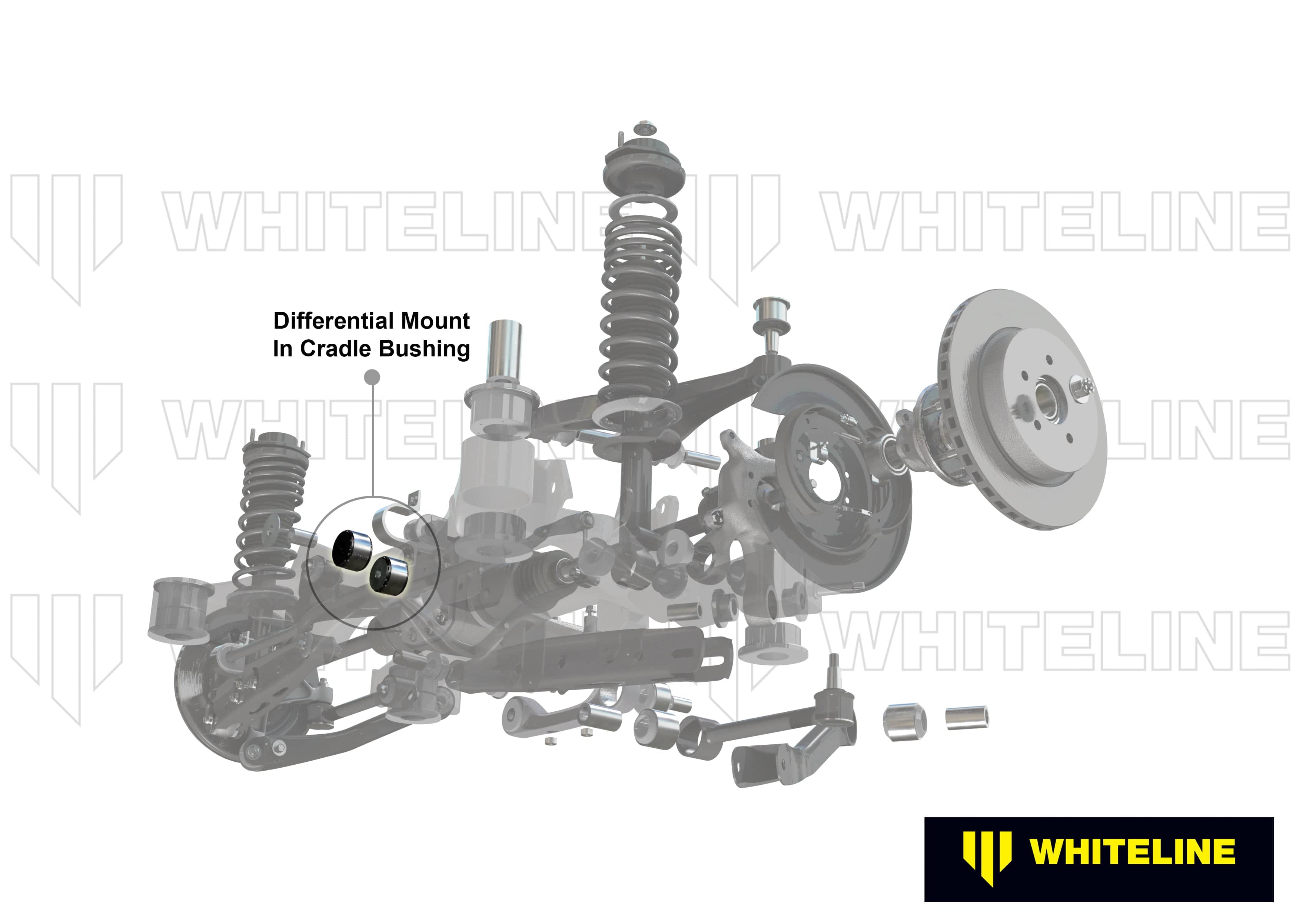 Whiteline 7 x 20 x 26 cm Rear Differential Mount - Bushing Kit to Suit Mitsubishi Lancer Evolution X SR