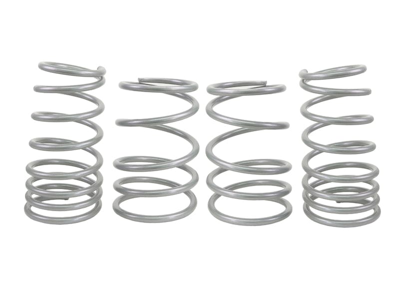 Whiteline Lowers vehicle approximately 25mm front and rear Front and Rear Coil Springs - Lowered to Suit Subaru Impreza GD WRX STi SR