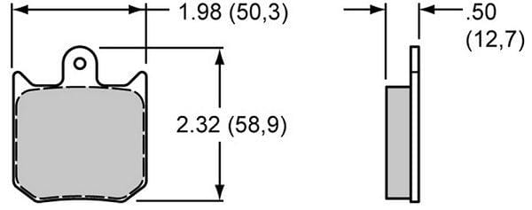 WILWOOD Suit Dynalite Single Series Calipers Wilwood Smart Pad Brake Pad Set with BP-20 Compound WB150-9412K SR
