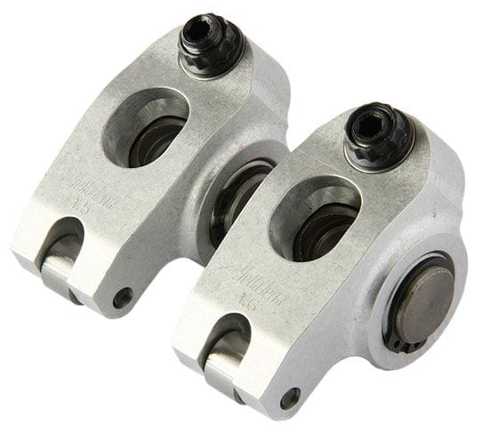 YT Suit S/B Chev with Allpro, Bowtie, Brodix Track 1, Dart II, Iron Eagl Yella Terra Platinum Roller Rocker Set 1.65 x 1.55 Ratio (7/16" Mount, Single Shaft Adjustab SR