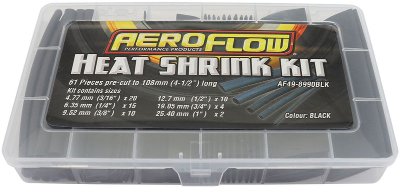 Aeroflow Black Heat Shrink 61 Piece Kit AF49-8990BLK