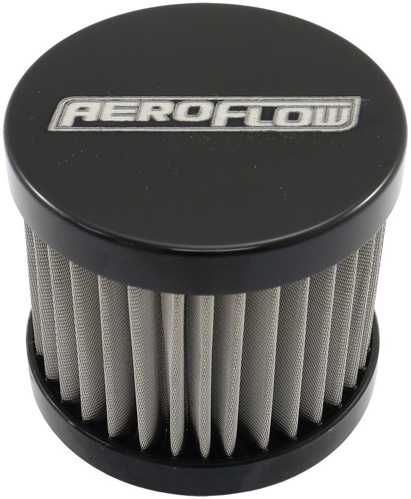 Aeroflow Stainless Steel Small Billet Breather with -10AN Female Thread AF77-2004BLK