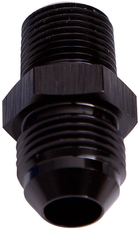 Aeroflow NPT to Straight Male Flare Adapter 1/4" to -6AN AF816-06BLK