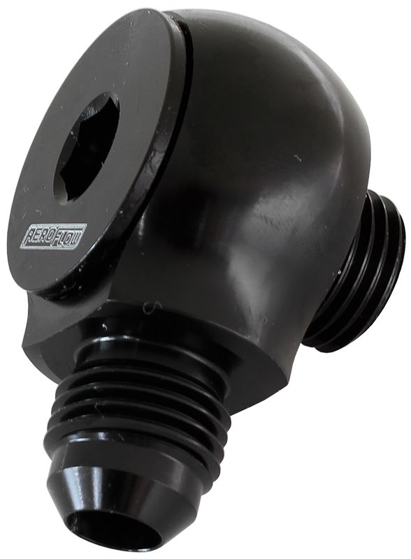 Aeroflow 90° Low Profile -10ORB to -10AN Male Adapter AF909-10BLK