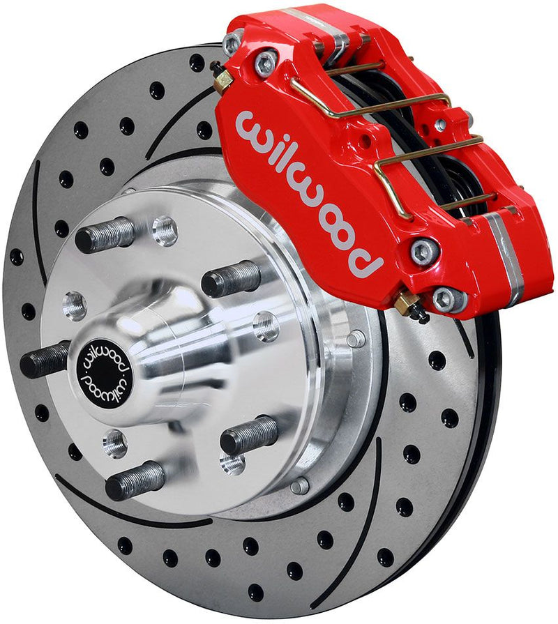 Wilwood Dynapro Dust-Boot Front Brake Kit - 4-Piston 11" - Red Caliper WB140-13202-DR