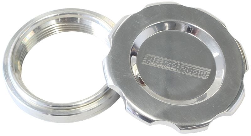 Aeroflow Performance 1-1/2" Female weld-on bung, includes Buna N & EPR O-rings. Polished C Aeroflow Low Profile Billet Aluminium Filler Cap & Bung AF465-24P SR