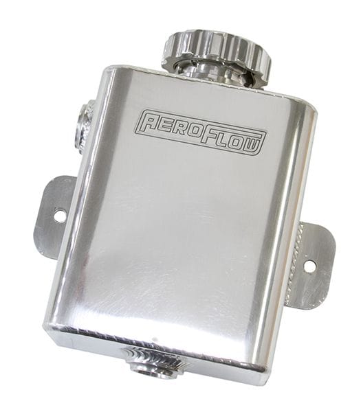 Aeroflow Performance 1.18 litre capacity, 16 psi cap, accepts 2 x 8 ORB fittings, 4.52" W Aeroflow Fabricated Square Radiator Expansion Tank - Polished AF77-1026 SR