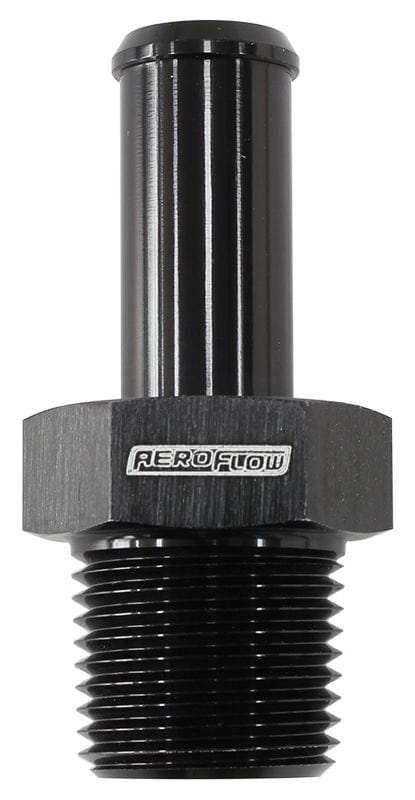 Aeroflow Performance 1/2" NPT to -10 100/450 series Hose, Black Finish Aeroflow Male NPT to Straight AN Hose Barb AF841-10ANBLK SR