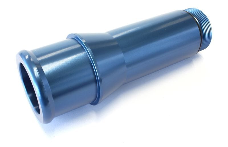 Aeroflow Performance 1.5" O.D., 4.5" Length, 1-1/4"-20 thread, fits most electric water pu Aeroflow Radiator Hose Adapters - Blue AF64-2081 SR