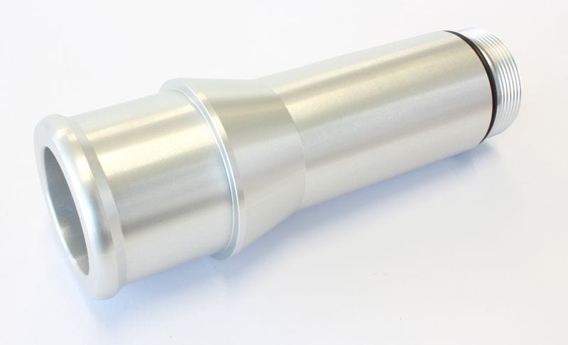 Aeroflow Performance 1.5" O.D., 4.5" Length, 1-1/4"-20 thread, fits most electric water pu Aeroflow Radiator Hose Adapters - Silver AF64-2081S SR