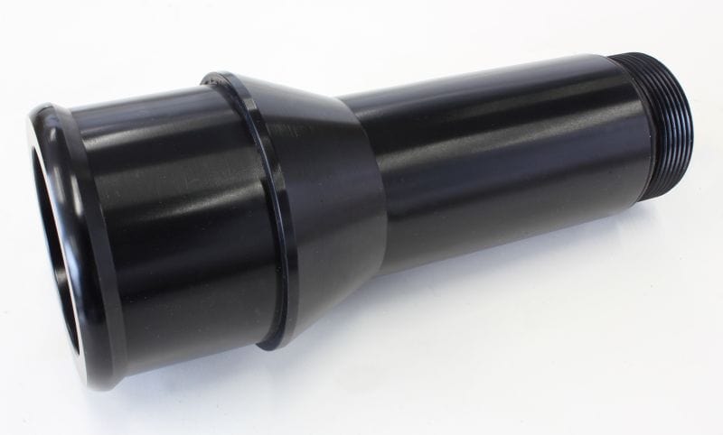 Aeroflow Performance 1.75" O.D., 4.5" Length, 1-1/4"-20 thread, fits most electric water p Aeroflow Radiator Hose Adapters - Black AF64-2083BLK SR