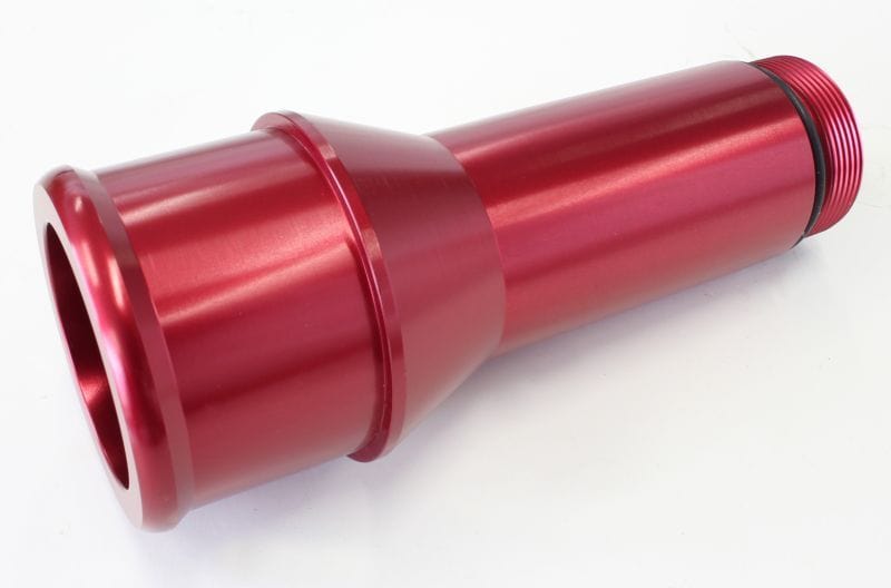 Aeroflow Performance 1.75" O.D., 4.5" Length, 1-1/4"-20 thread, fits most electric water p Aeroflow Radiator Hose Adapters - Red AF64-2083R SR