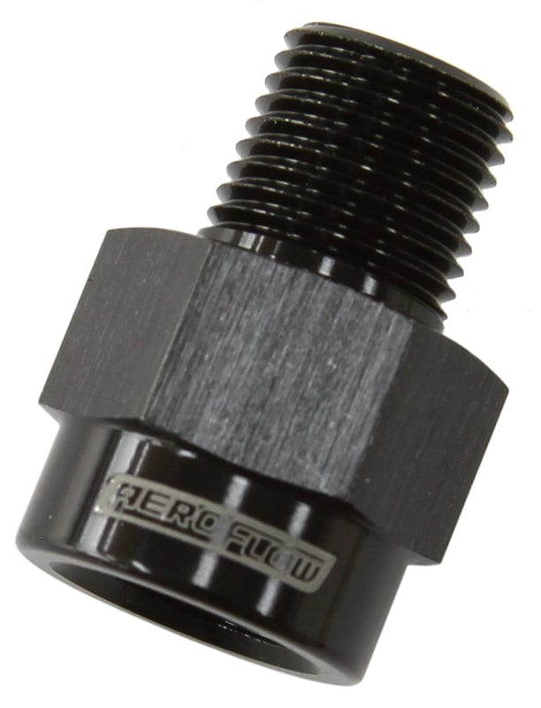 Aeroflow Performance 1/8" to 1/8", Black Finish Aeroflow BSP Male to NPT Female Adapter AF925-04-04BLK SR