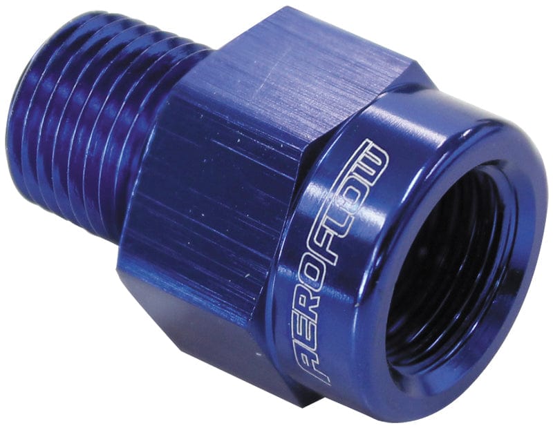 Aeroflow Performance 1/8" to 1/8", Blue Finish Aeroflow BSP Male to NPT Female Adapter AF925-04-04 SR