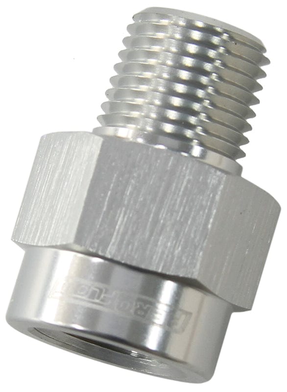 Aeroflow Performance 1/8" to 1/8", Silver Finish Aeroflow BSP Male to NPT Female Adapter AF925-04-04S SR