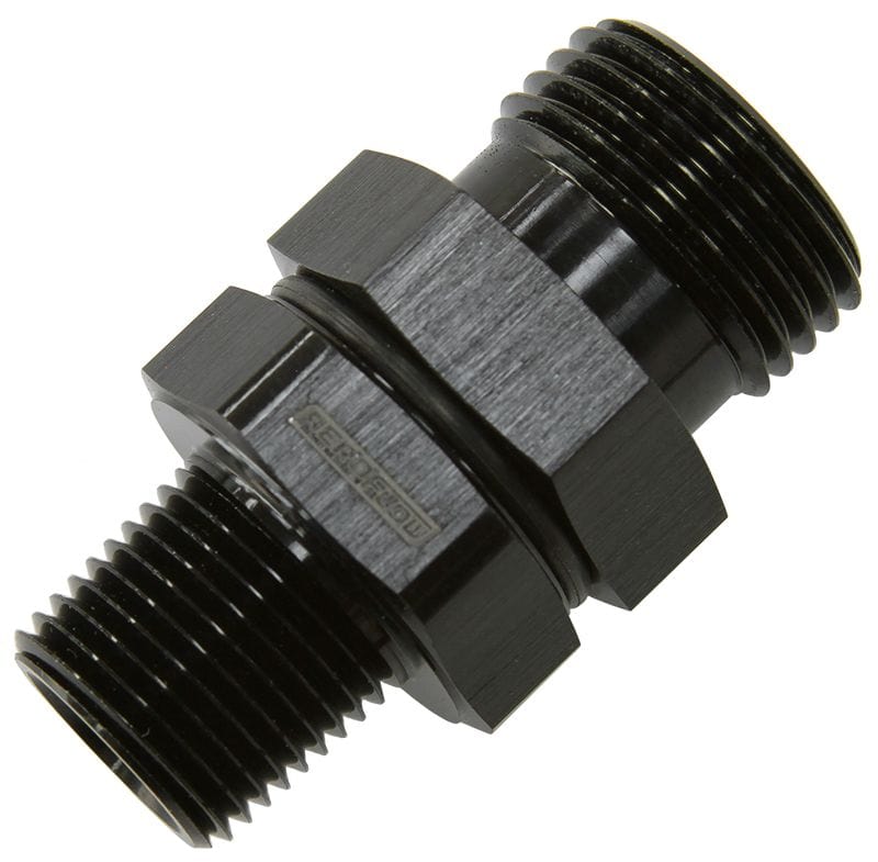 Aeroflow Performance -10 ORB to 3/8" NPT, Black Finish Aeroflow ORB to NPT Coupler AF928-10-06BLK SR