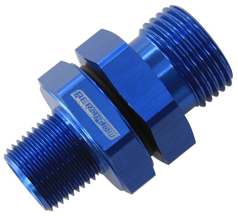Aeroflow Performance -10 ORB to 3/8" NPT, Blue Finish Aeroflow ORB to NPT Coupler AF928-10-06 SR