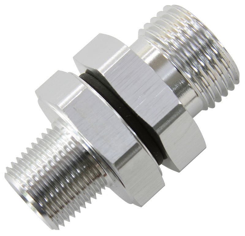 Aeroflow Performance -10 ORB to 3/8" NPT, Silver Finish Aeroflow ORB to NPT Coupler AF928-10-06S SR