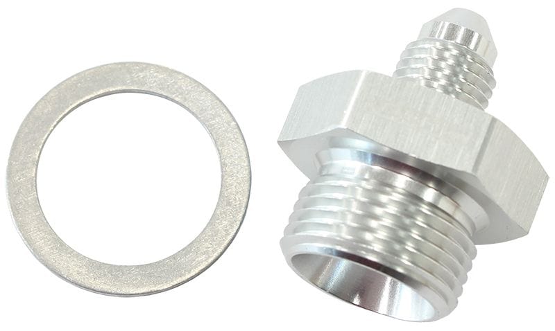 Aeroflow Performance 11/16" -20 washer seal to -3AN Aeroflow Wilwood Master Cylinder Adapter - Silver AF740-03S SR