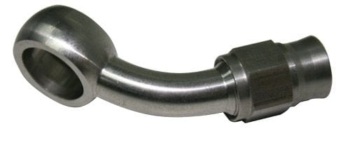 Aeroflow Performance 11.2mm (7/16") Banjo to -3AN PTFE Hose End Aeroflow Stainless Steel 45° Banjo Fitting AF209-03 SR