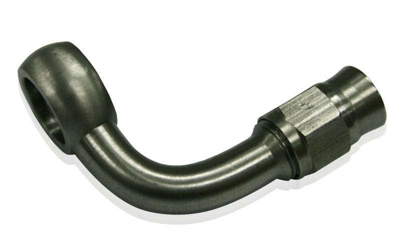 Aeroflow Performance 11mm (7/16") Banjo to -4AN PTFE Hose End Aeroflow Stainless Steel 45° Banjo Fitting AF218-04 SR