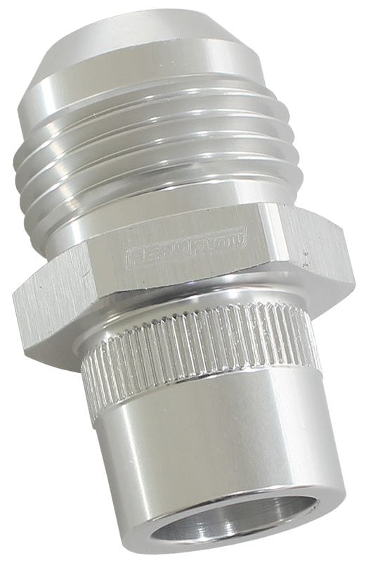 Aeroflow Performance -12AN Suit Nissan RB26 Aeroflow Press In Cover Breather Adapter - Silver AF708-12-03S SR